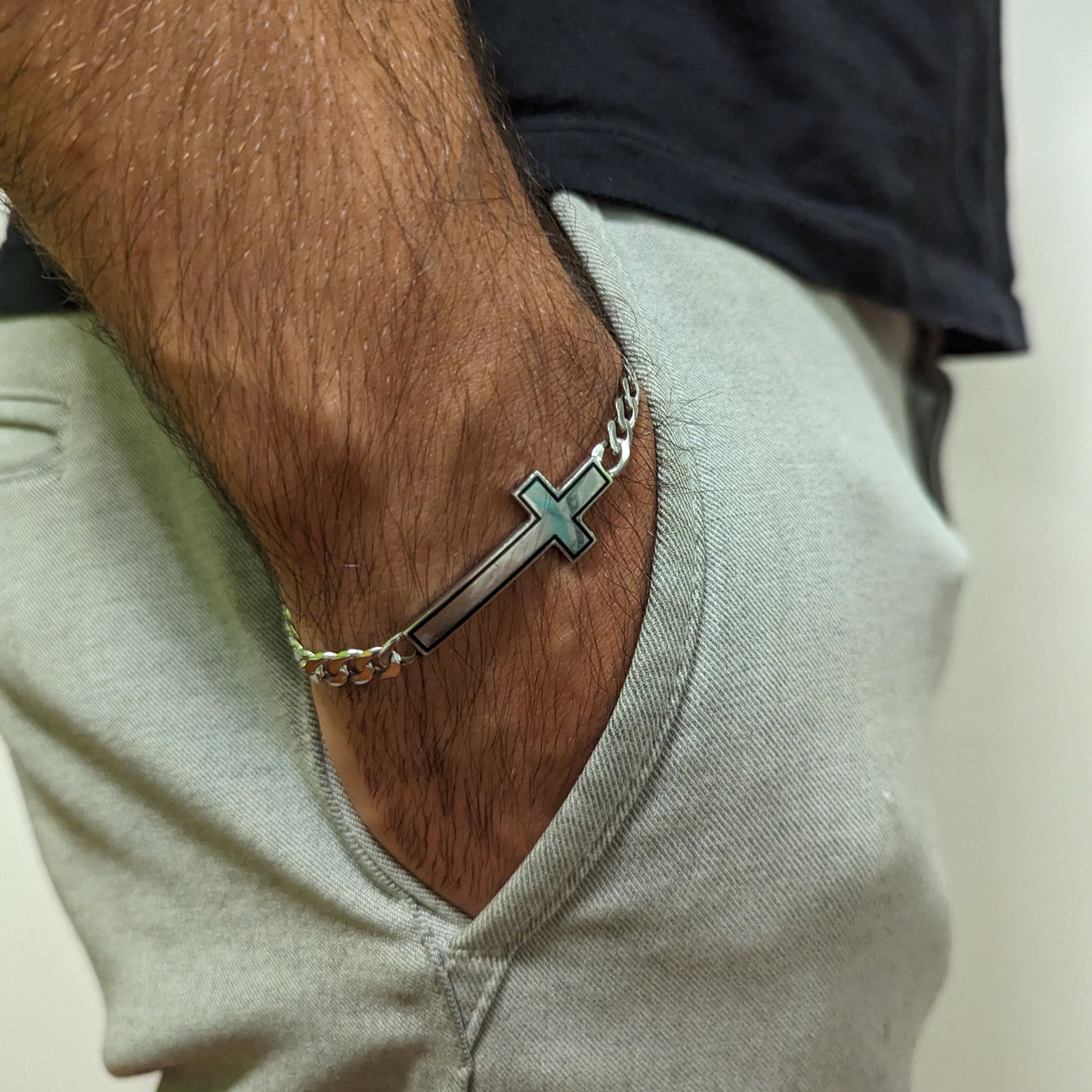 Framed Cross Bracelet