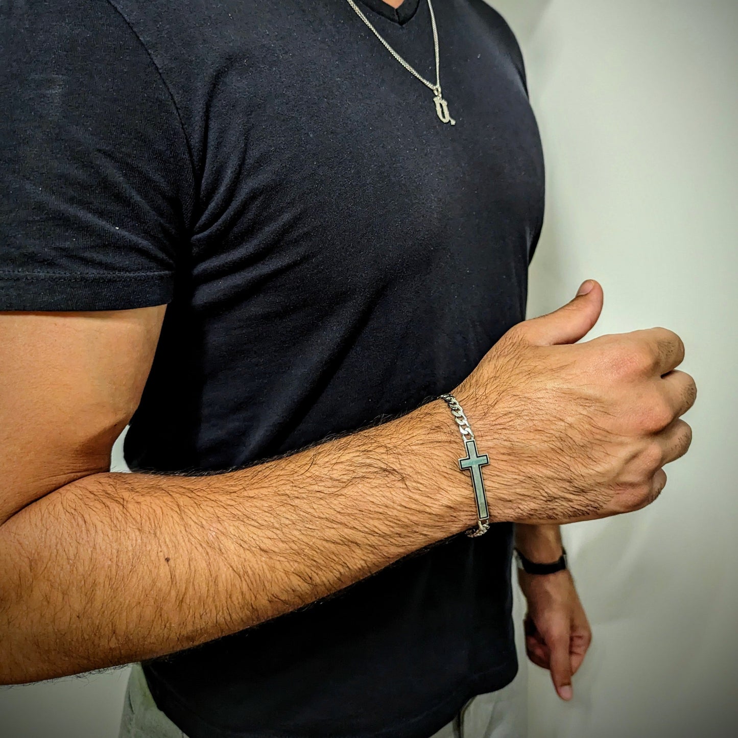Framed Cross Bracelet