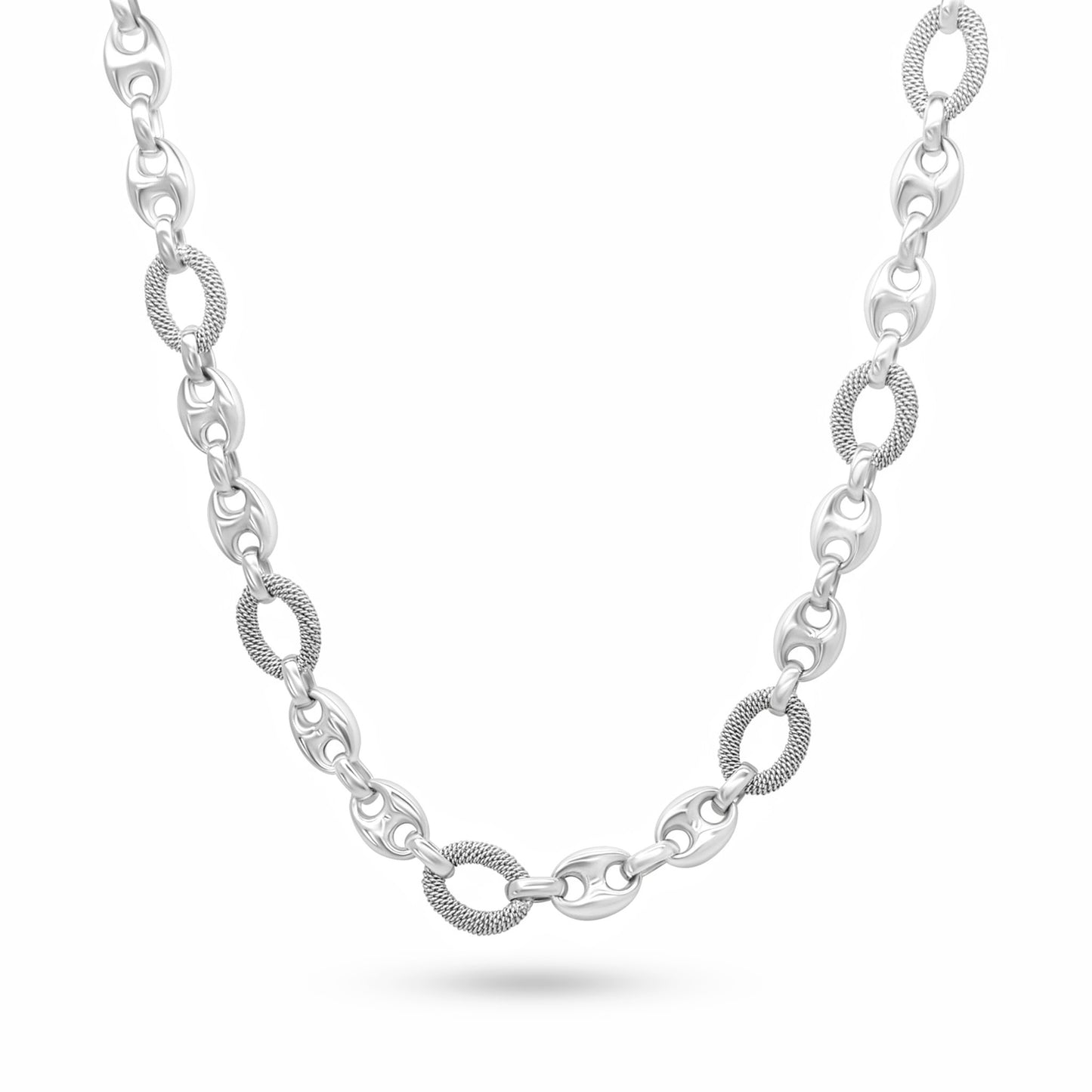 Coffe Bean Statement Chain with Rope Links
