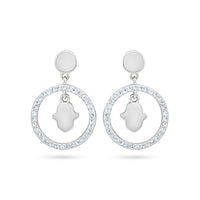 Radiant Hamsa Hoop Earrings image