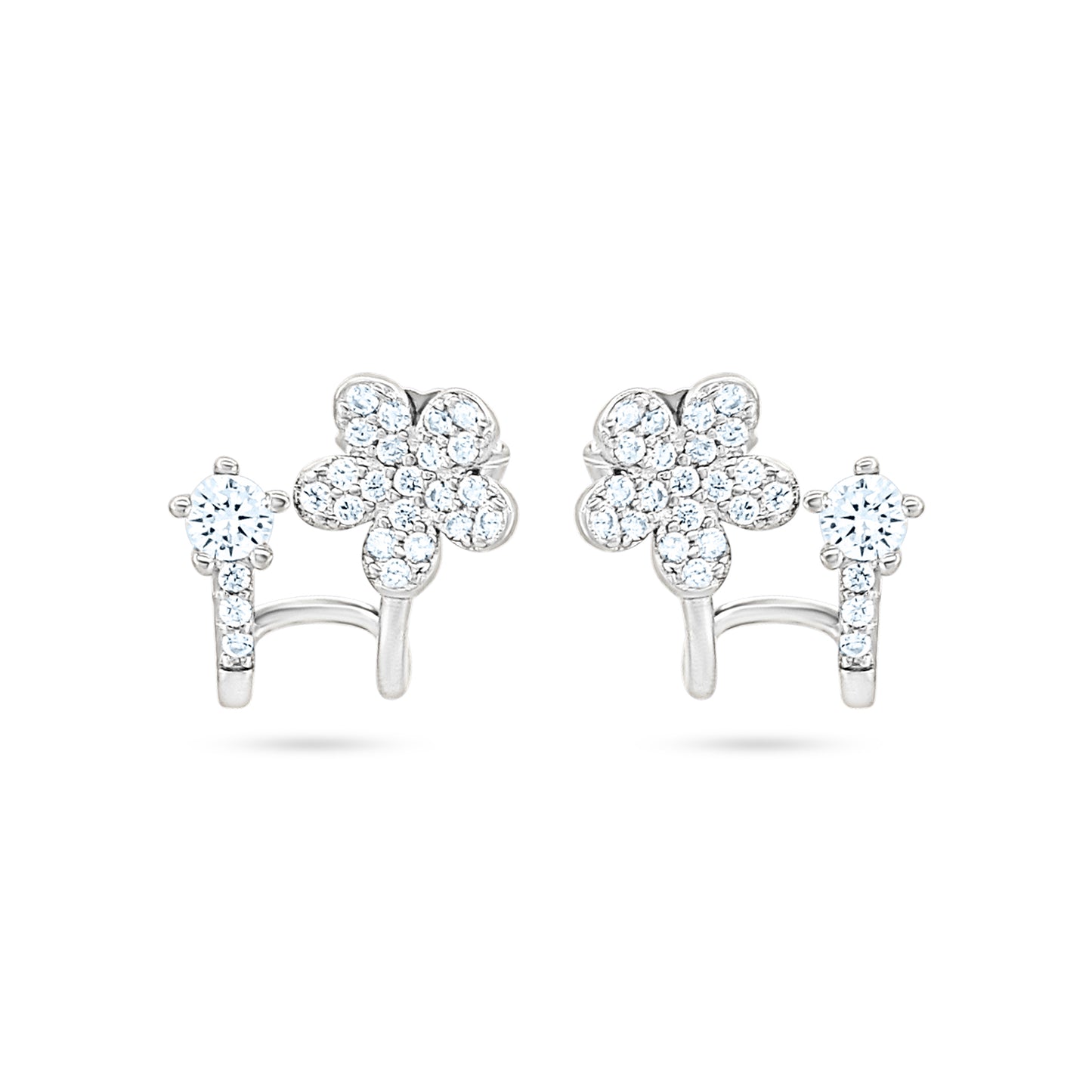 Floral Sparkle Ear Climbers