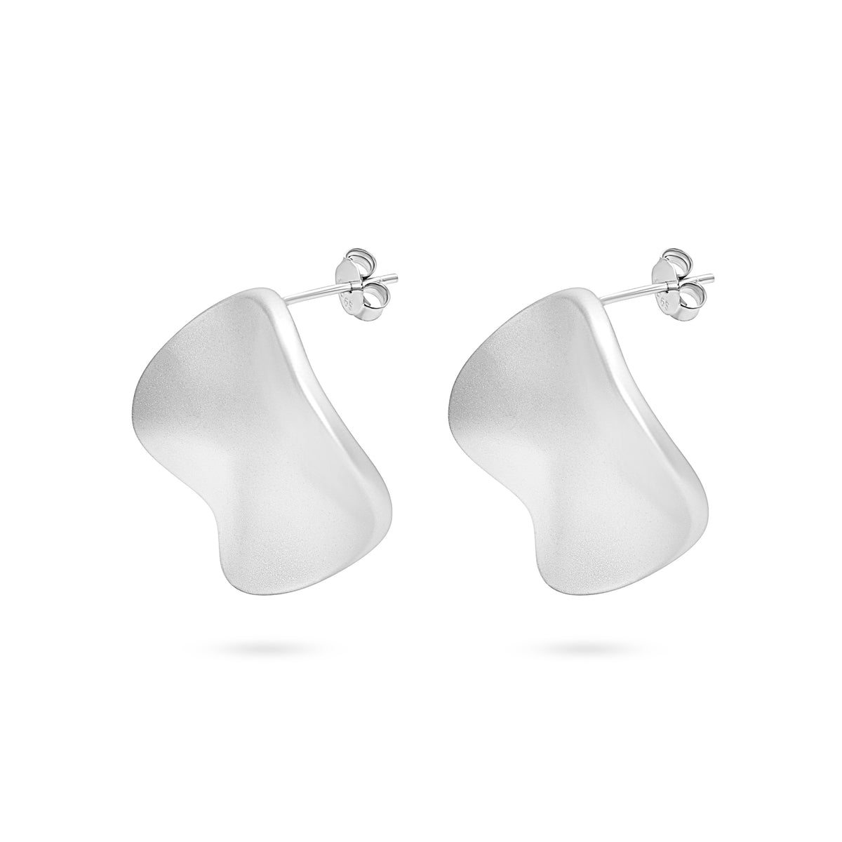 Organic Freeform Disc Stud Earring