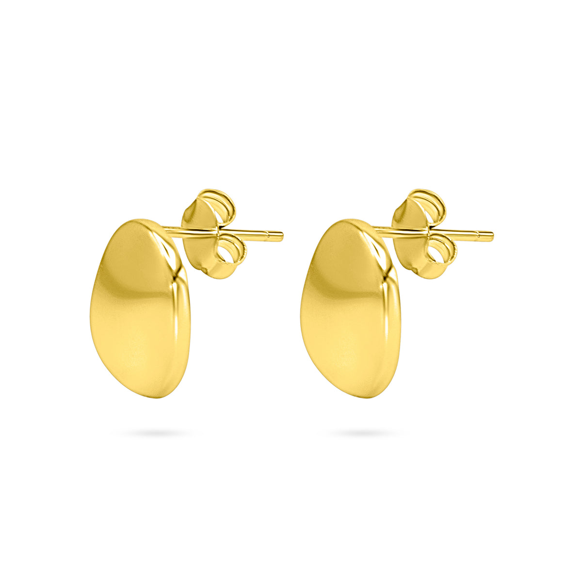 Oval Disc Stud Earring