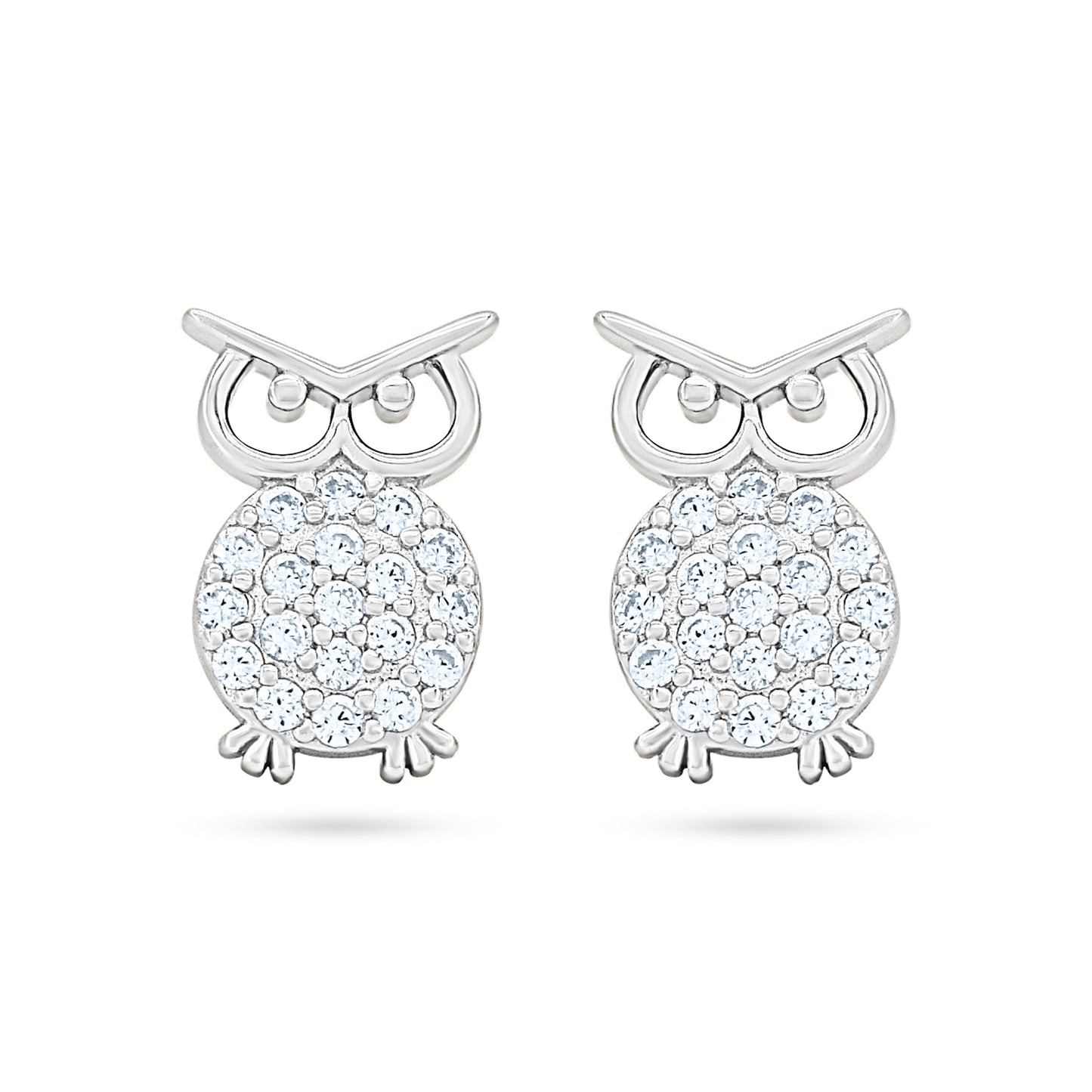 Charming Owl Zircon Stud Earrings