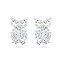 Charming Owl Zircon Stud Earrings image