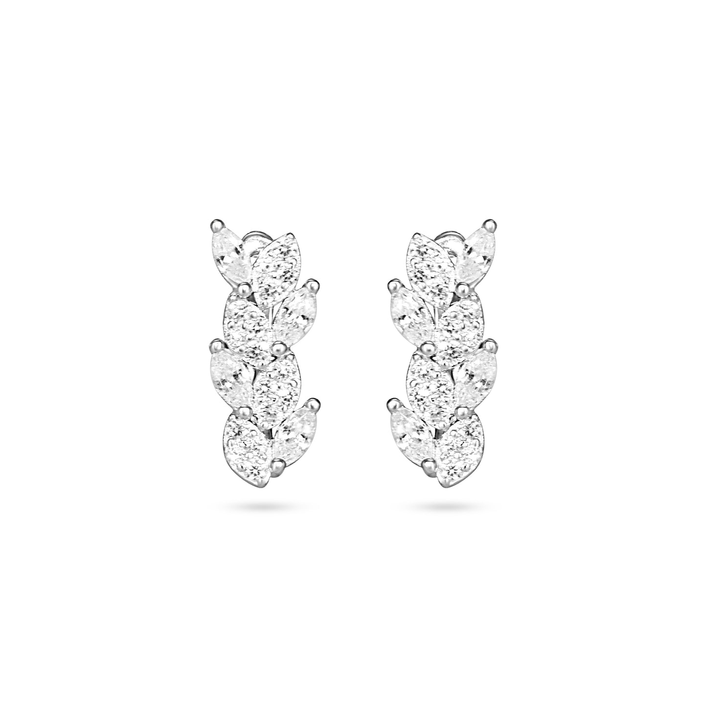Elegant Leaf Design Sterling Silver Jewelry Set