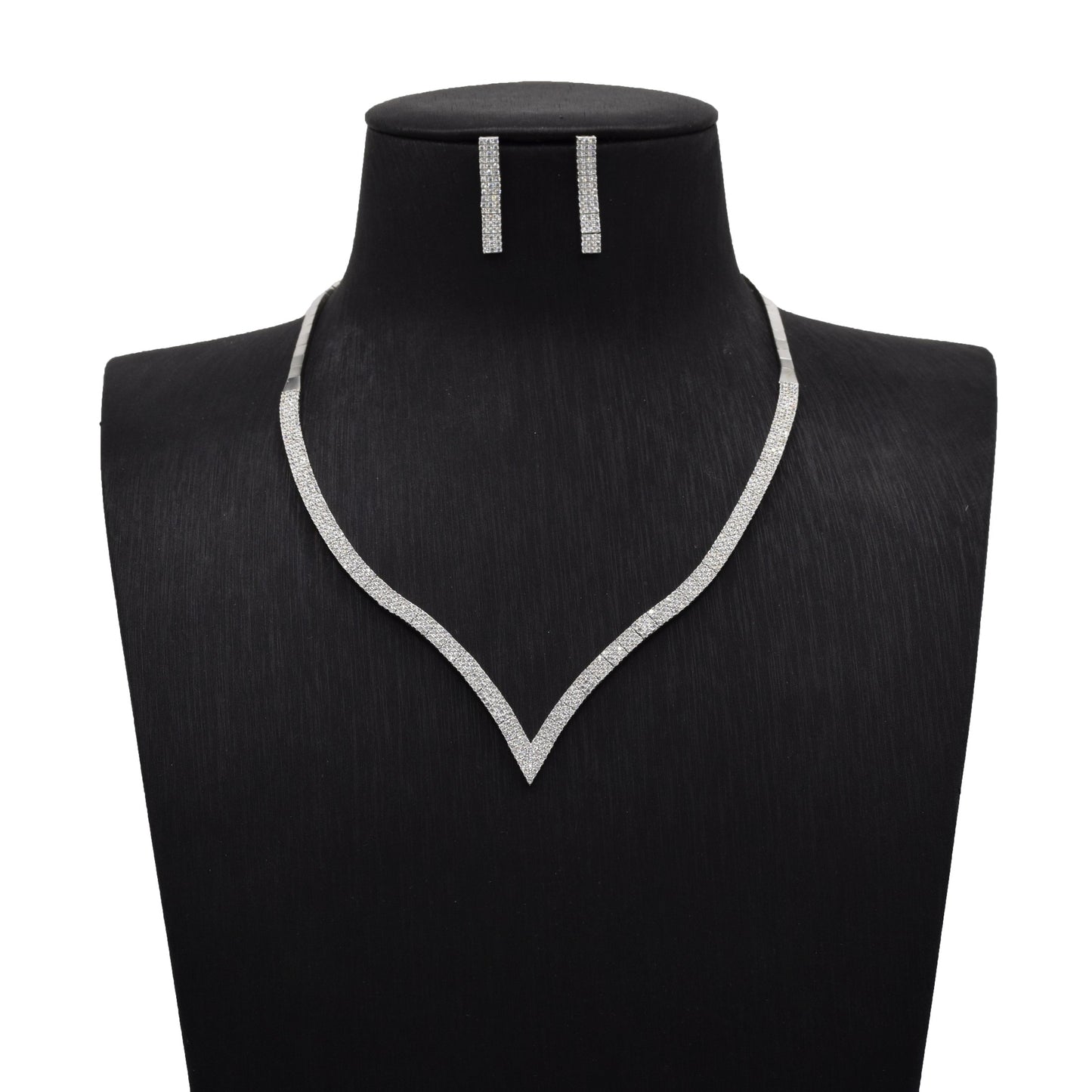 Radiant V-Shape Necklace and Earring Set