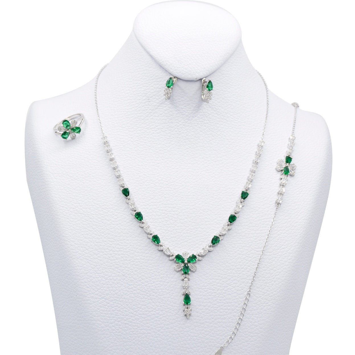 Emerald Blossom Jewelry Set