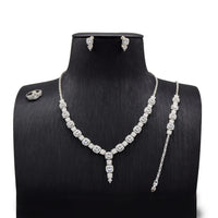 Elegant Zircon & Silver Jewelry Set image
