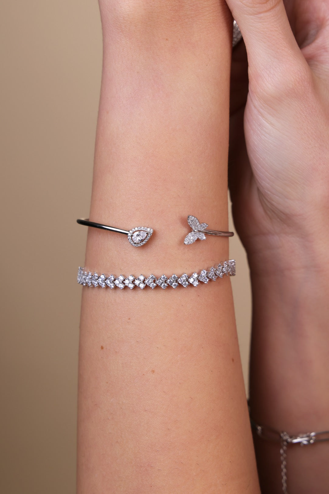 Butterfly Teardrop Dual Form Bangle