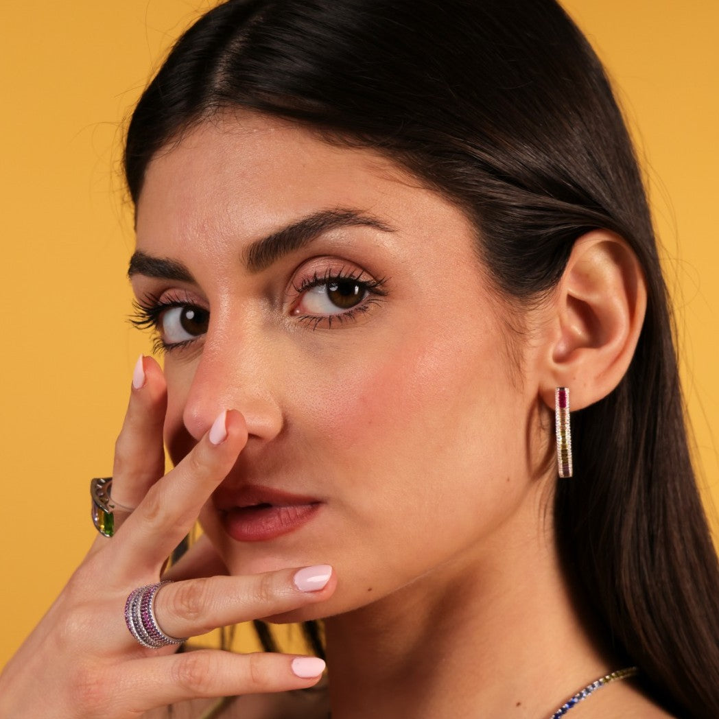 Coloful Baguette Hoops