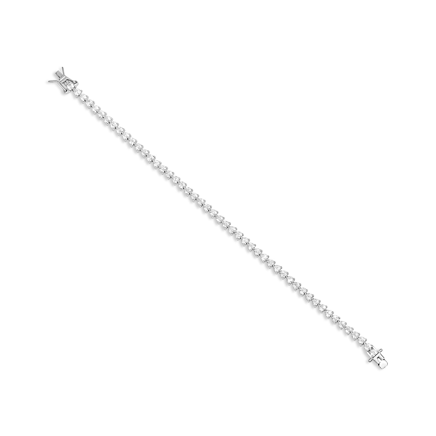 Heart Shaped Tennis Bracelet - 3 mm