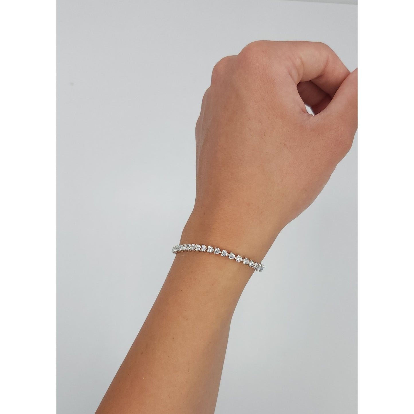Heart Shaped Tennis Bracelet - 3 mm