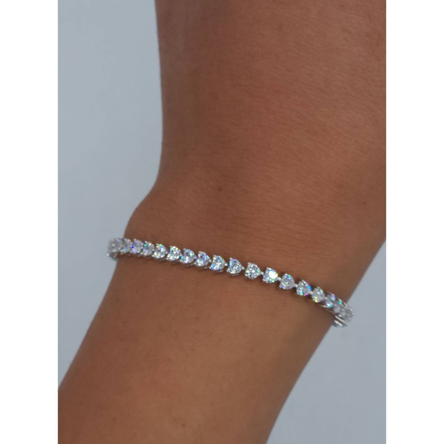 Heart Shaped Tennis Bracelet - 3 mm