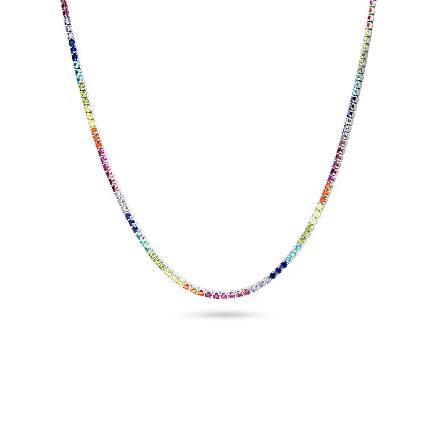 Rainbow Tennis Necklace 2.5 mm