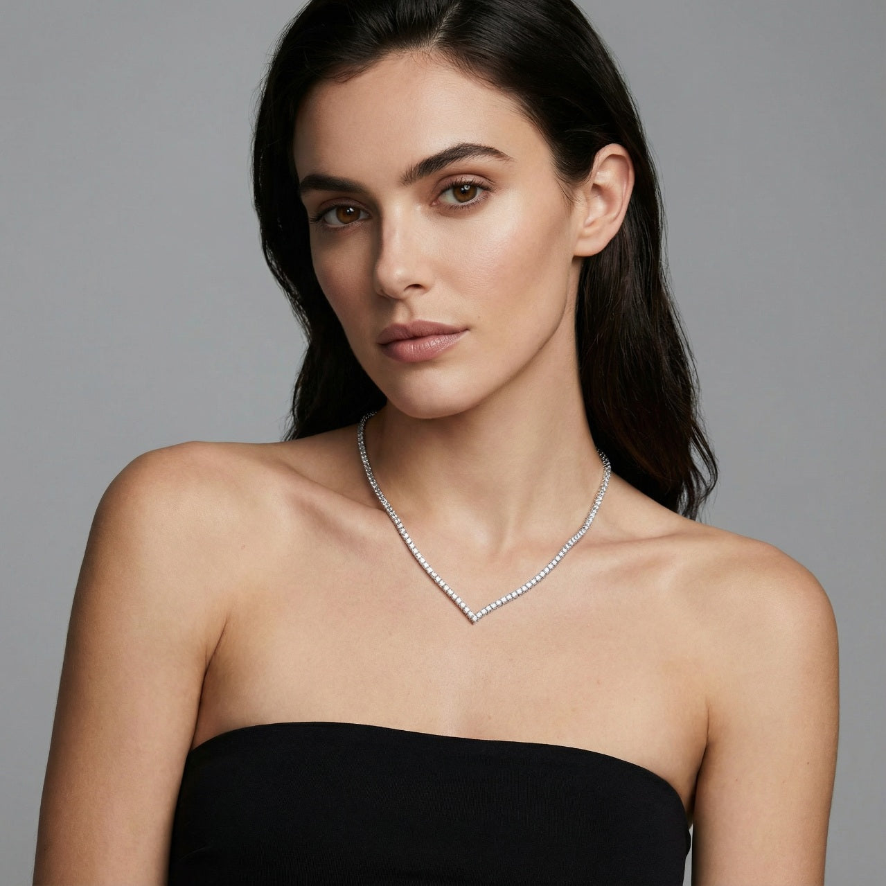 V-Tennis Necklace 2.5 mm