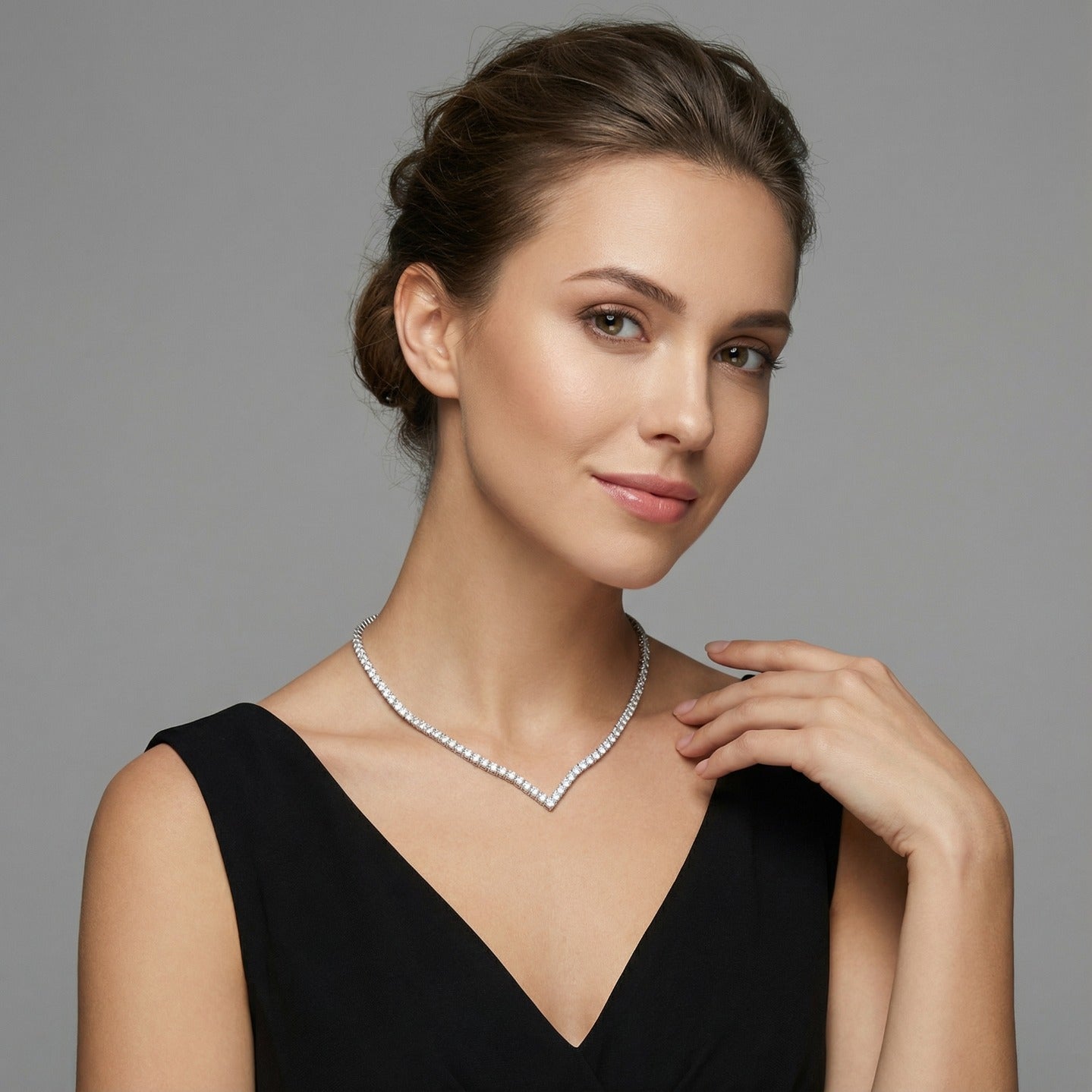 V-Tennis Necklace 3 mm