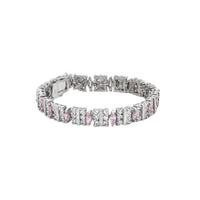 Elegant Pink Sapphire Silver Bracelet image