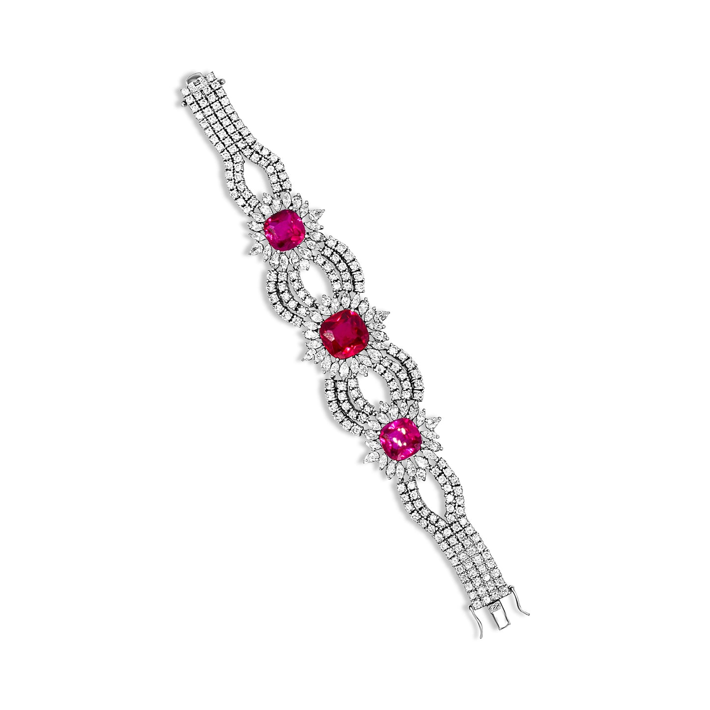 Tri-Magenta Statement Bracelet