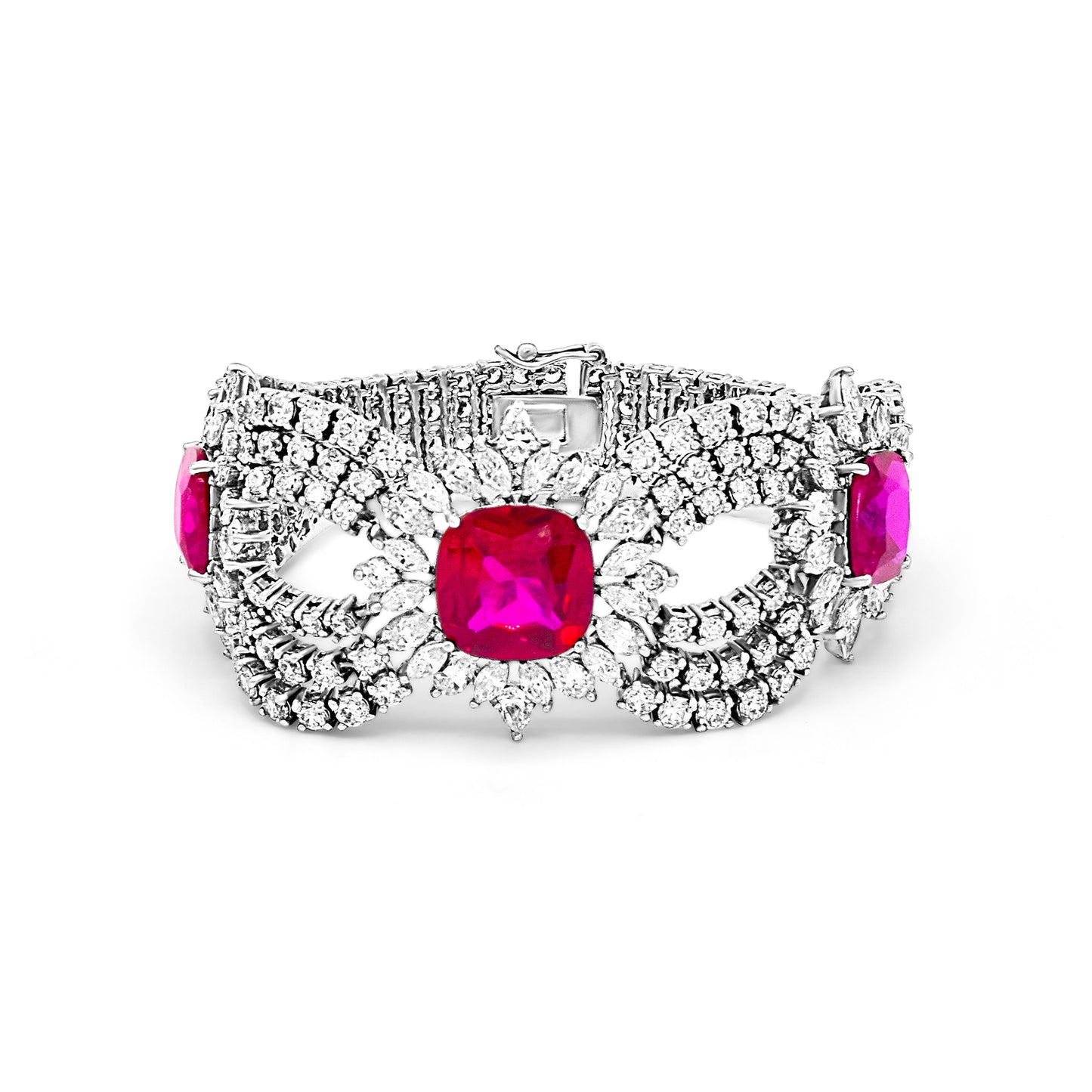 Tri-Magenta Statement Bracelet