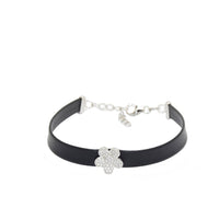 Silver Flower Leather Bracelet image