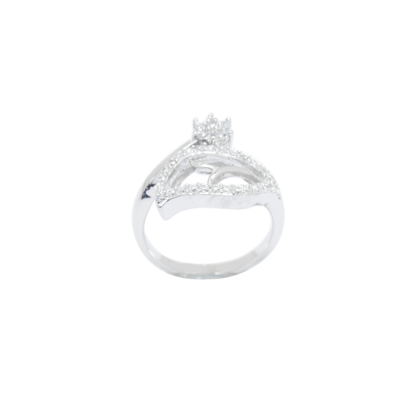 Sparkling Leaf & Flower Ring