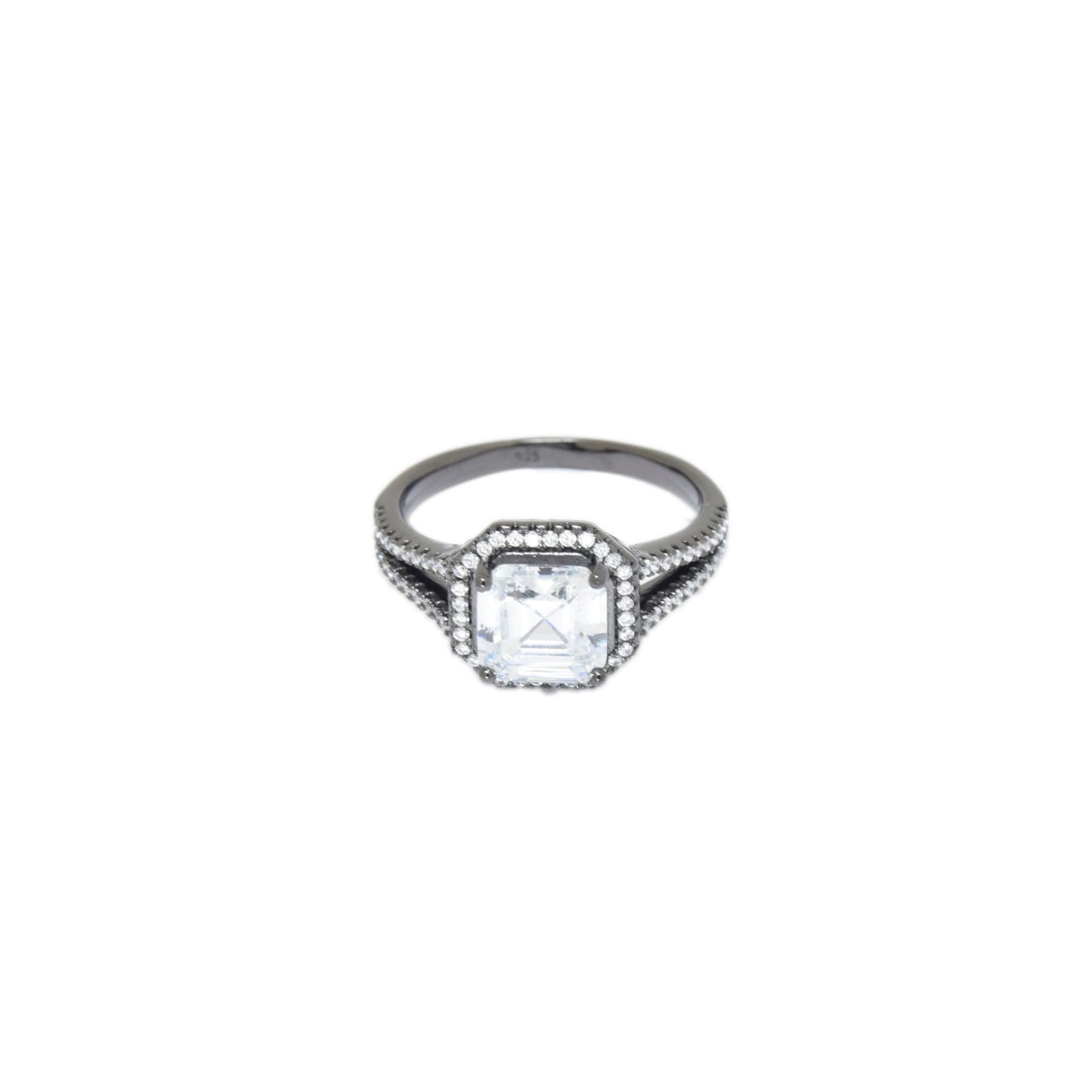 Double Lined Black Rhodium Ring