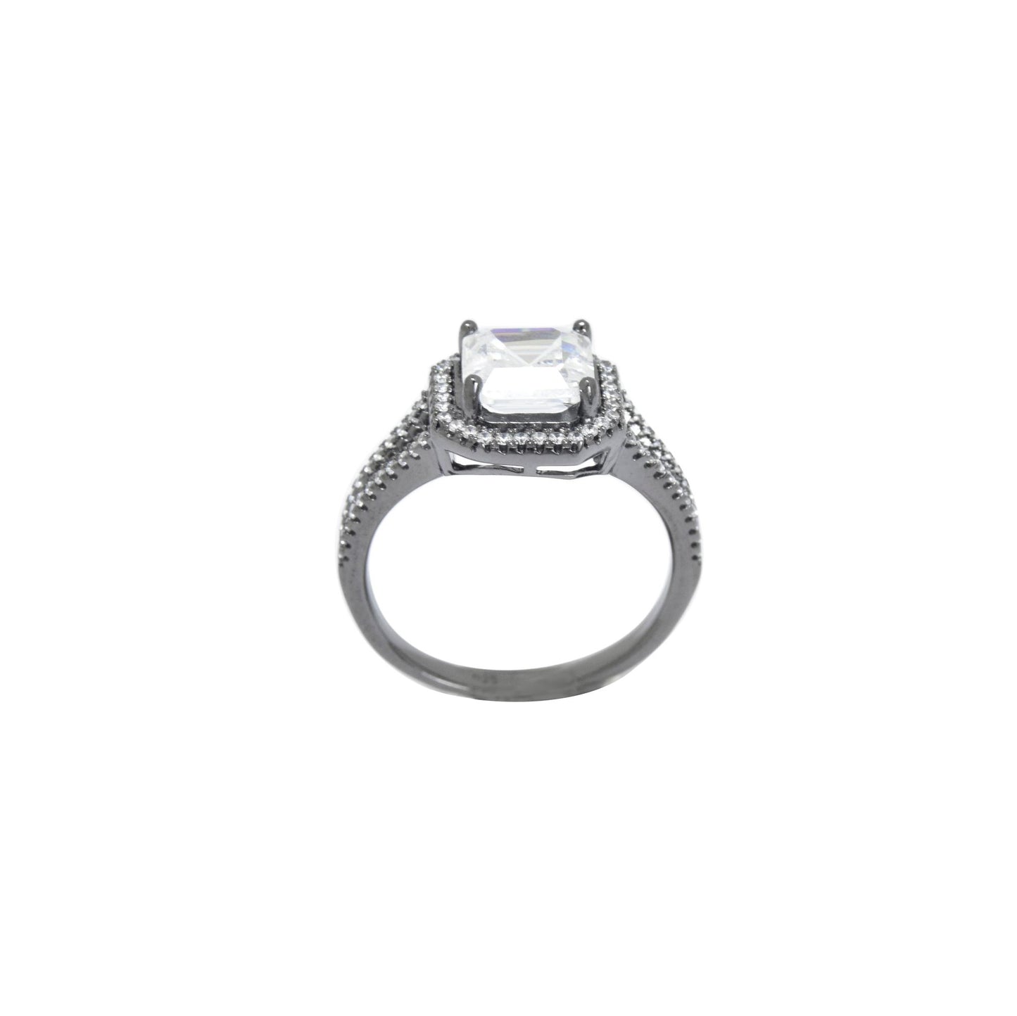 Double Lined Black Rhodium Ring