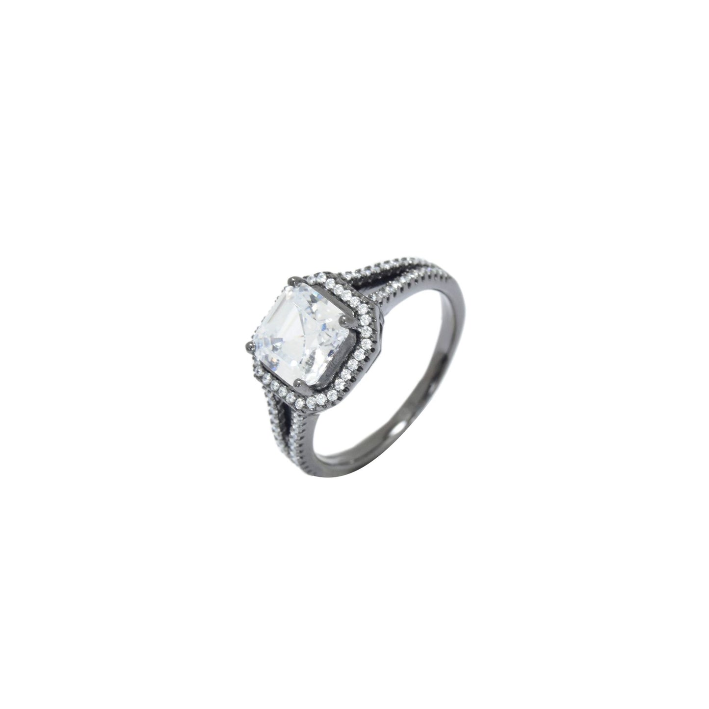Double Lined Black Rhodium Ring