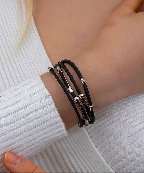 rubber-silver-bracelet