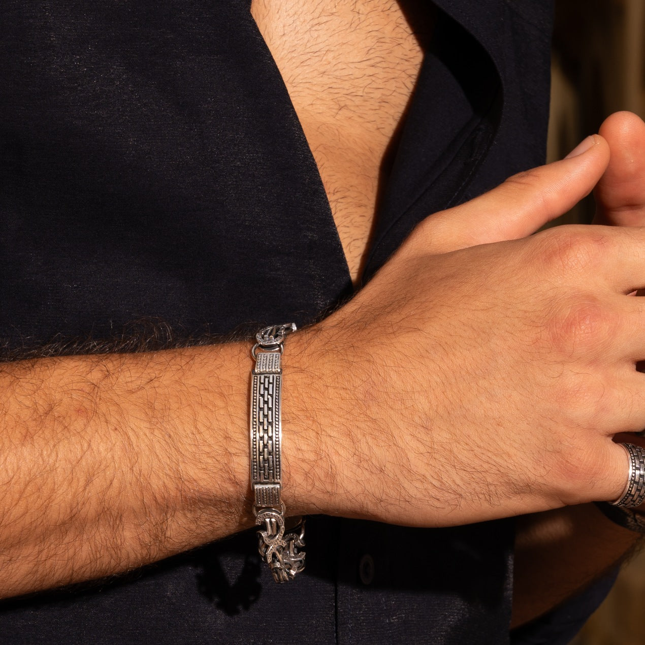 mens-oxidized-silver-bracelets