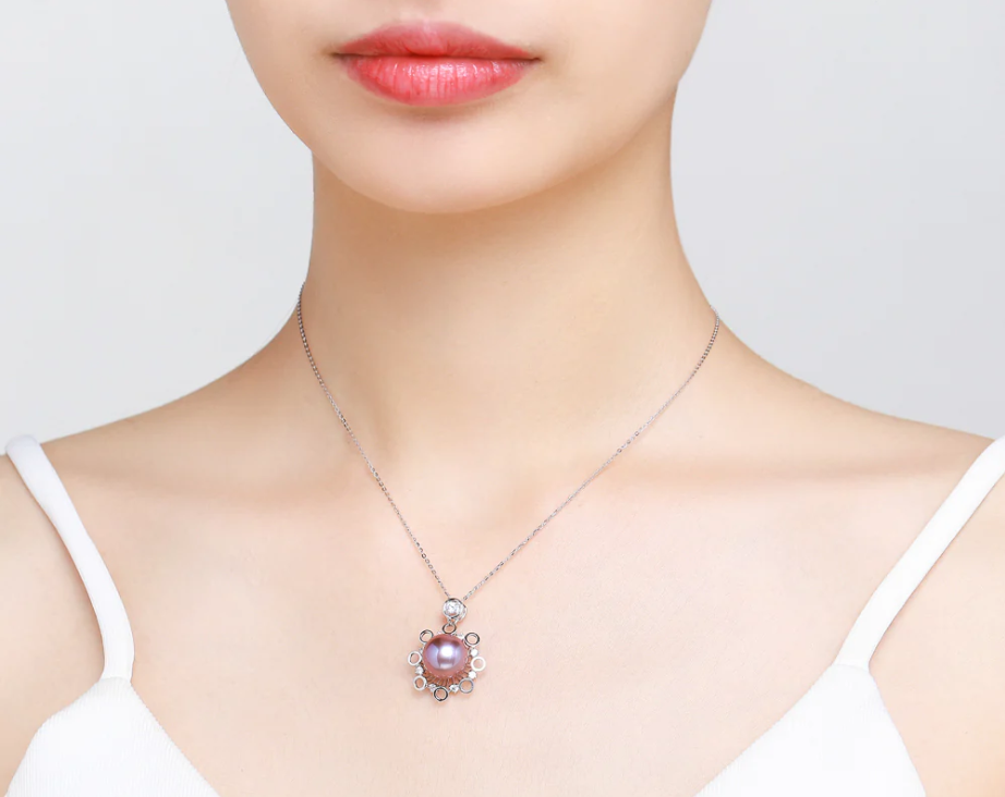 silver lavalier necklace