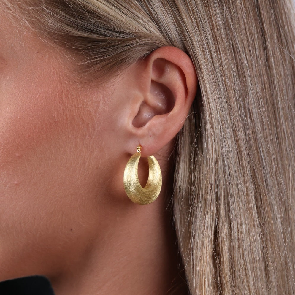 Tapered Puffed Hoop Earring
