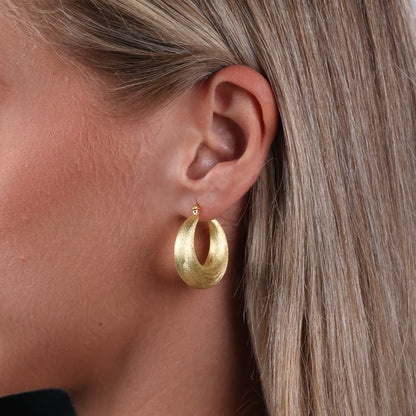 Tapered Puffed Hoop Earring