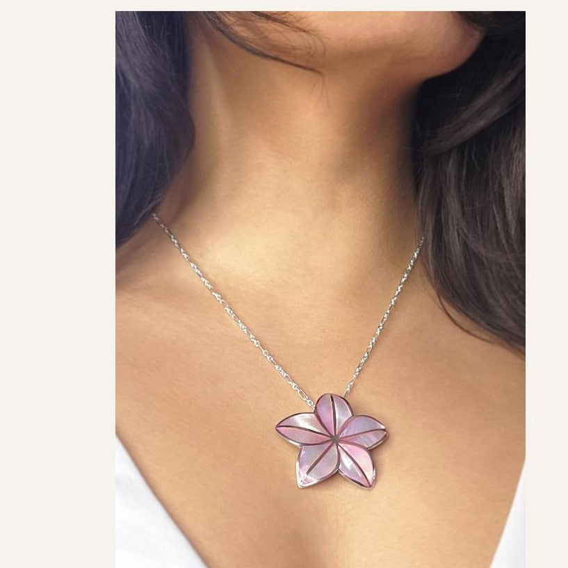 Plumeria Pearl Pendant