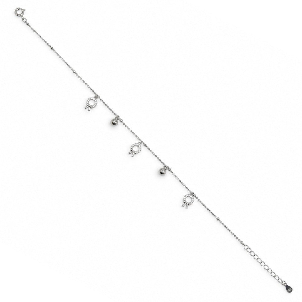 Wreath Charm Dangle Anklet
