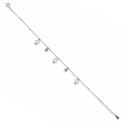 Wreath Charm Dangle Anklet