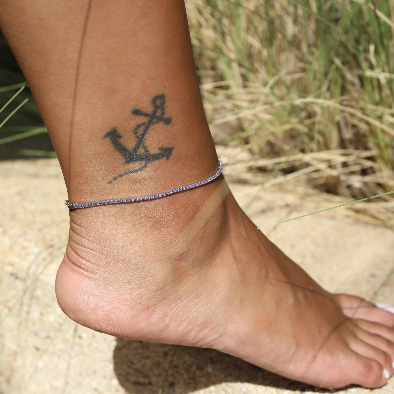 Purple Tennis Anklet