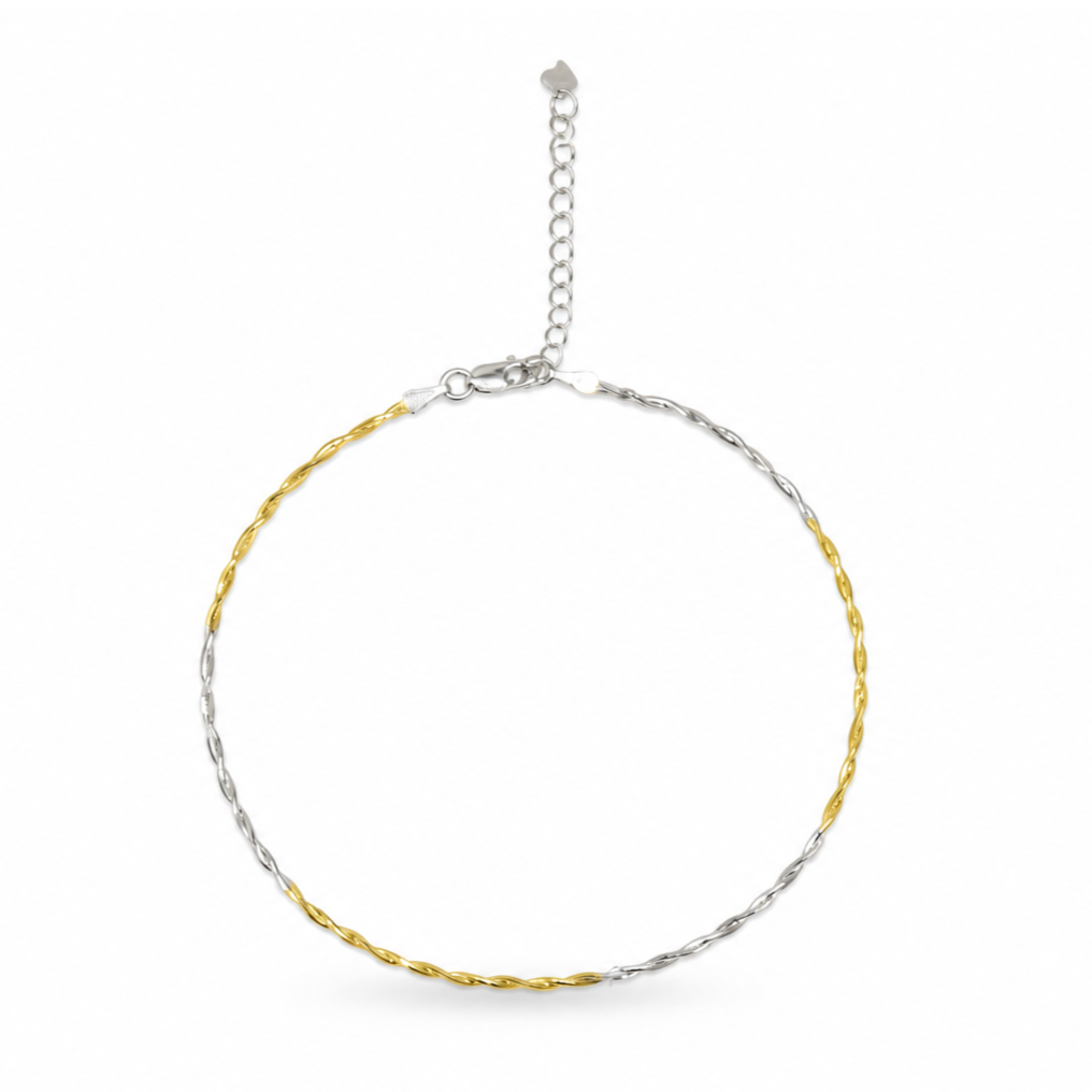 Alternating Twist Chain Anklet