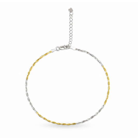 Alternating Twist Chain Anklet