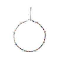 Beaded Chain w RainbowTennis Anklet image