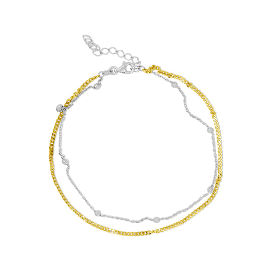 Two-Tone Chain Anklet