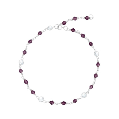 Amethyst Zircon Anklet