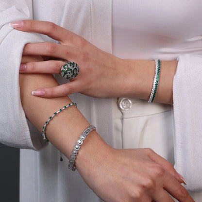 Sparkling Stretch Silver Tennis Bracelet