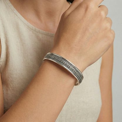 Triple Braided Oxidized Silver Cuff