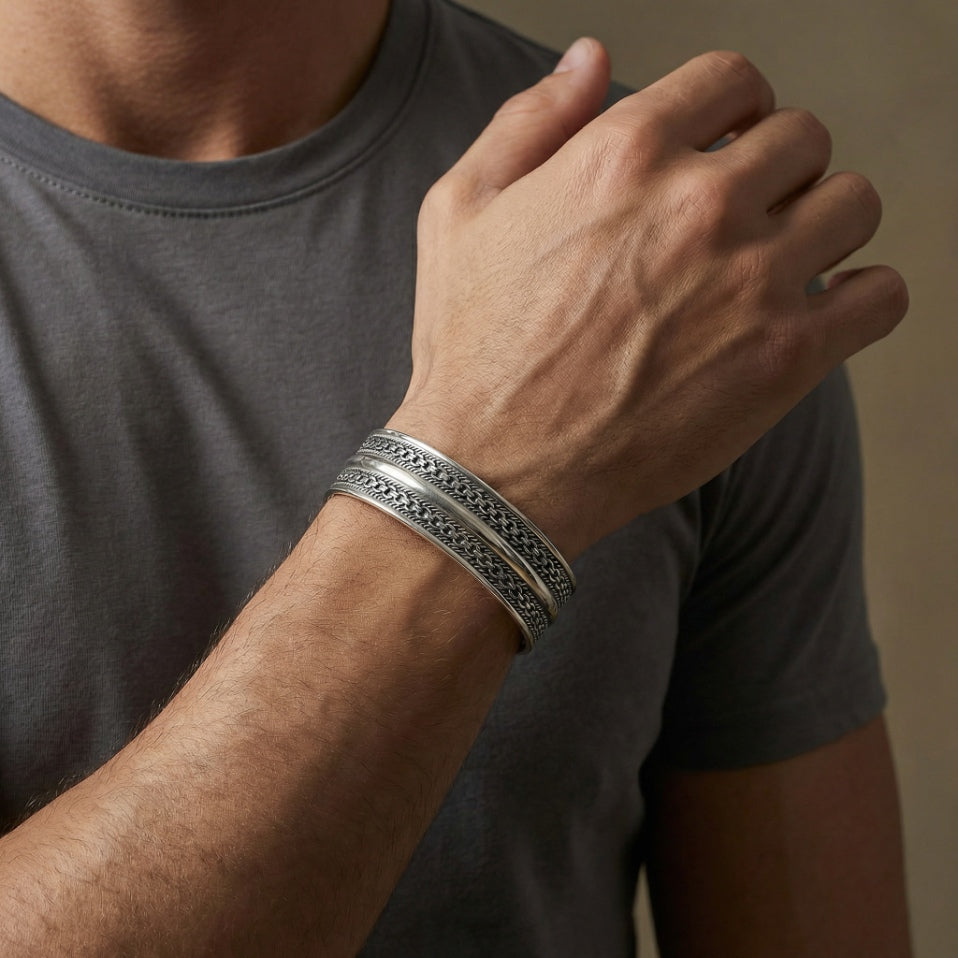 Double Textured Unisex Cuff