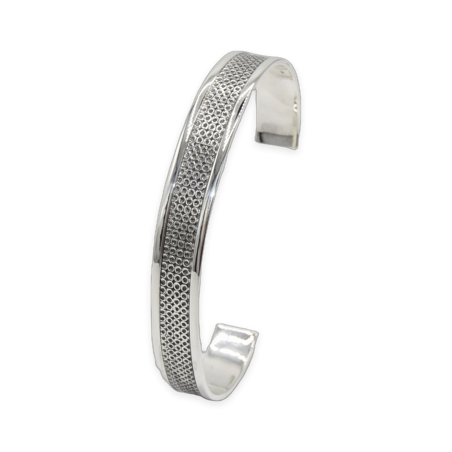 Dotted Center Cuff Oxidized Bangle