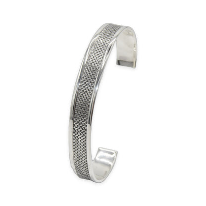 Dotted Center Cuff Oxidized Bangle