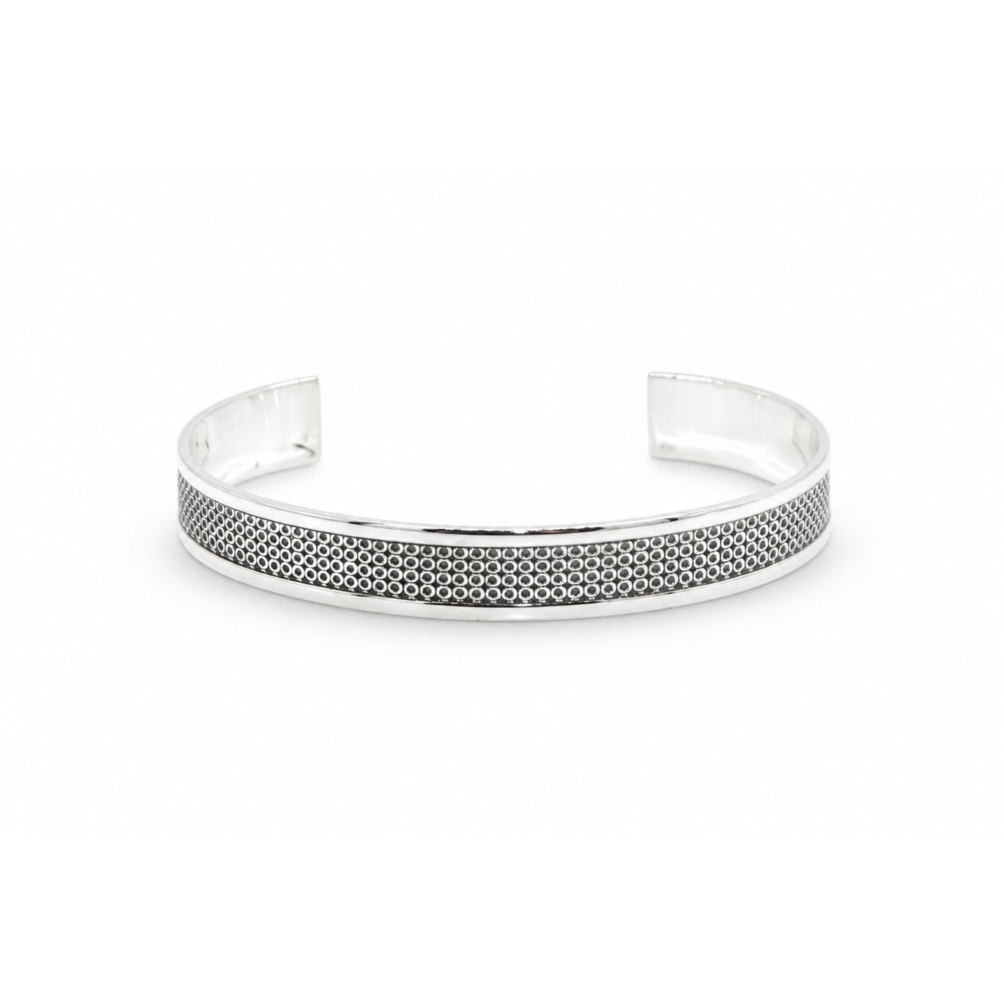 Dotted Center Cuff Oxidized Bangle