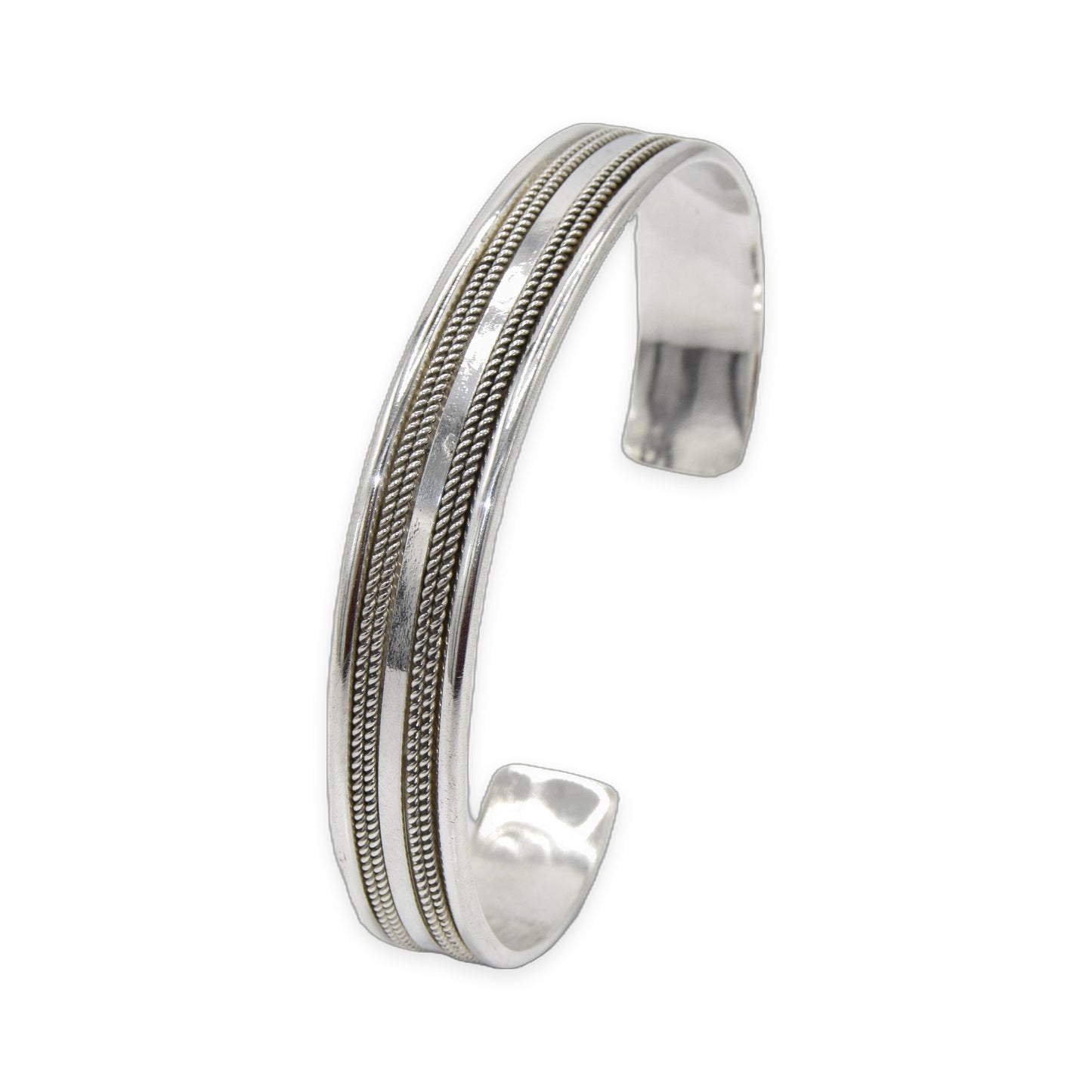Twisted Rope Cuff Oxidized Bangle
